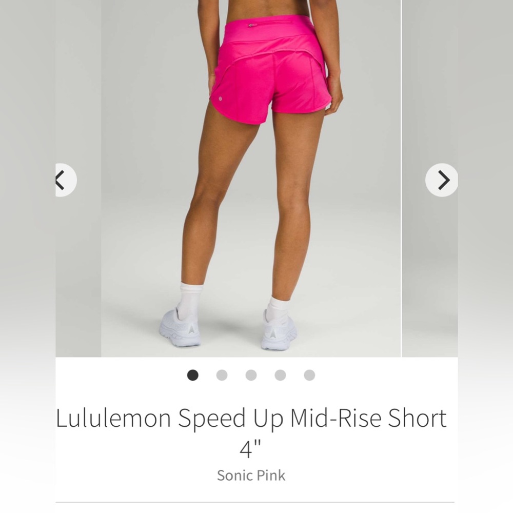 VGUC Size 4 Lululemon Mid-Rise Speed up shorts in Sonic Pink